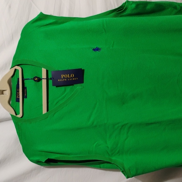 NWT Polo Ralph Lauren Pima Cotton Green Sweater Vest Sz.2XB - Picture 2 of 13